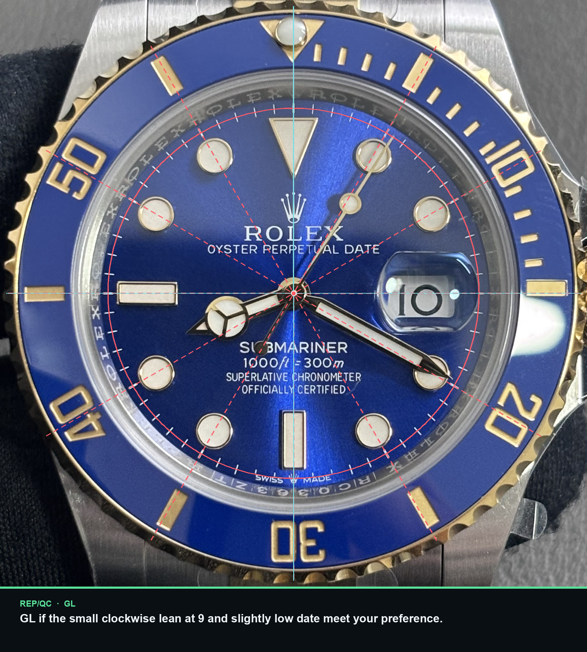 Bluesy Submariner dial alignment summary