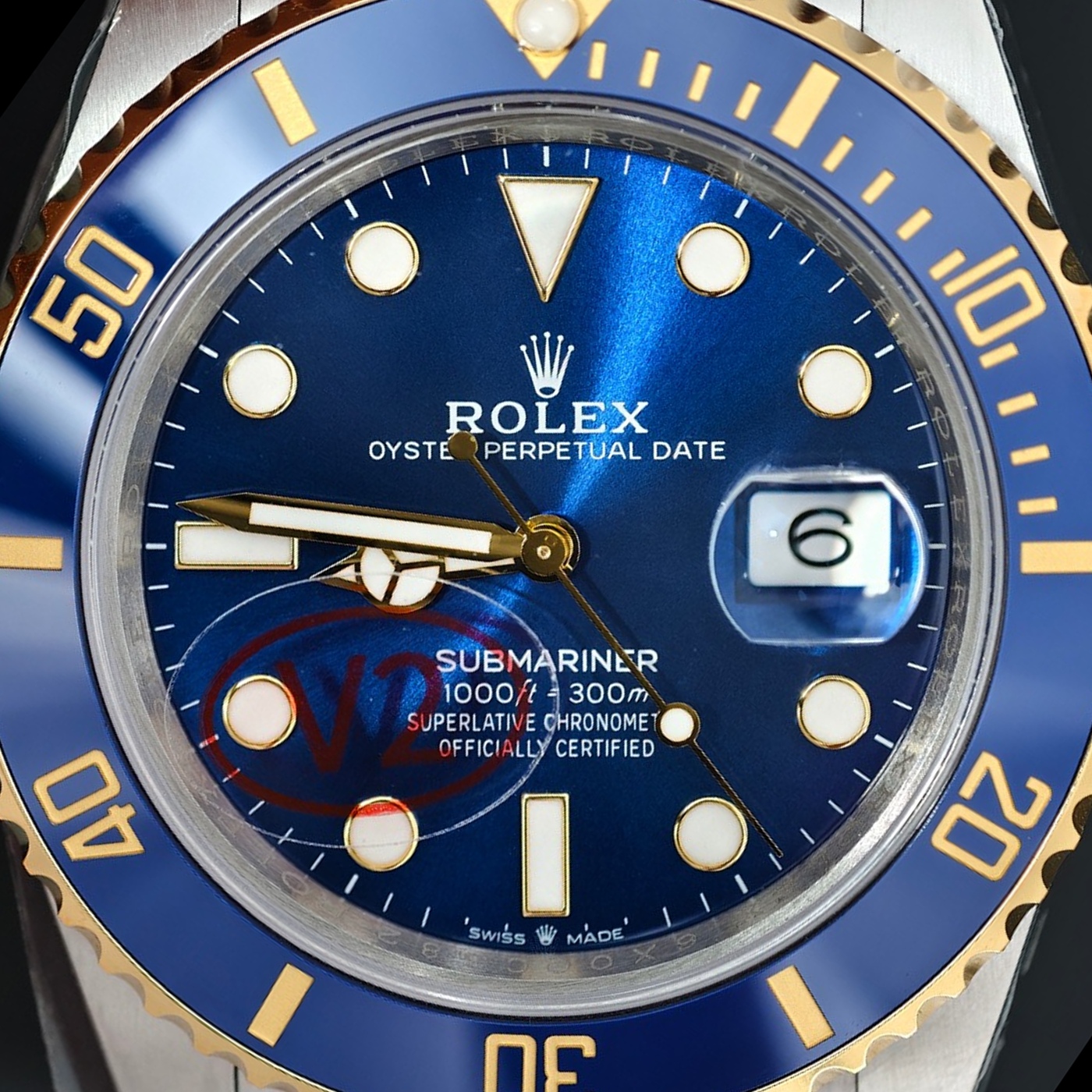 P04 · Camera geometry corrected. Image rotated approximately 35.1° clockwise at the dial centre; perspective and unequal image scaling normalized to a circular dial reference using the saved printed minute-track reference. Recentered and resampled to 1400 × 1400 pixels. No correction for crystal refraction or raised bezel/hand geometry.