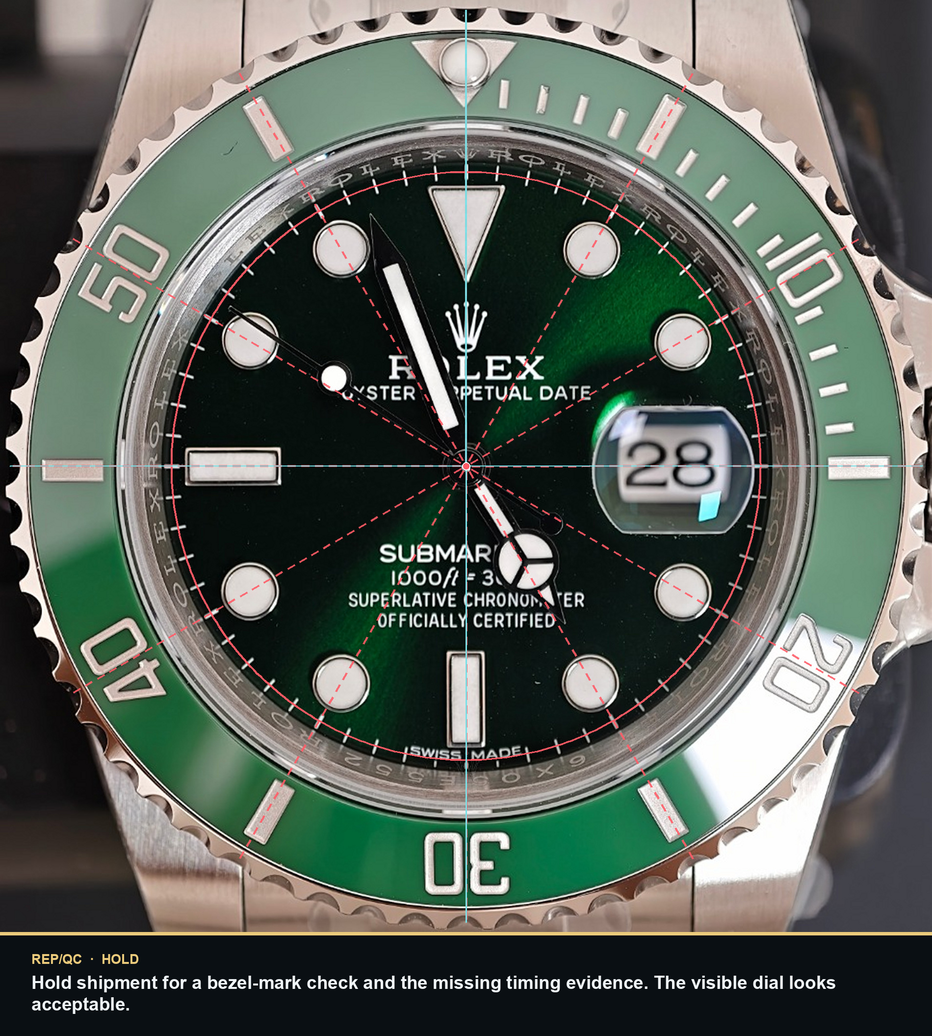 Hulk Submariner dial alignment summary