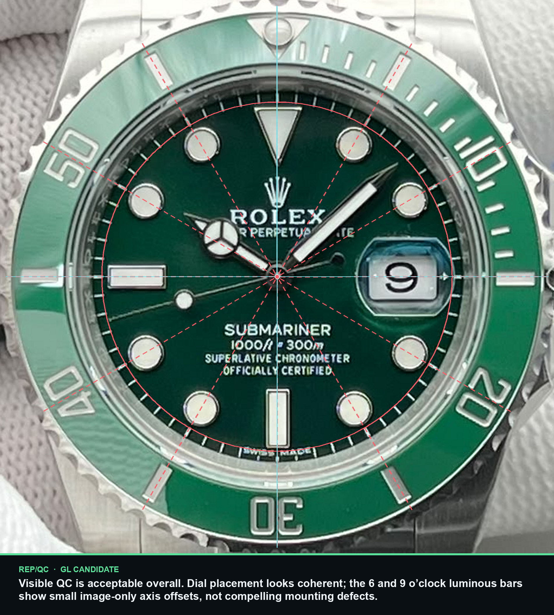Sub Hulk VSF G07063 dial alignment summary
