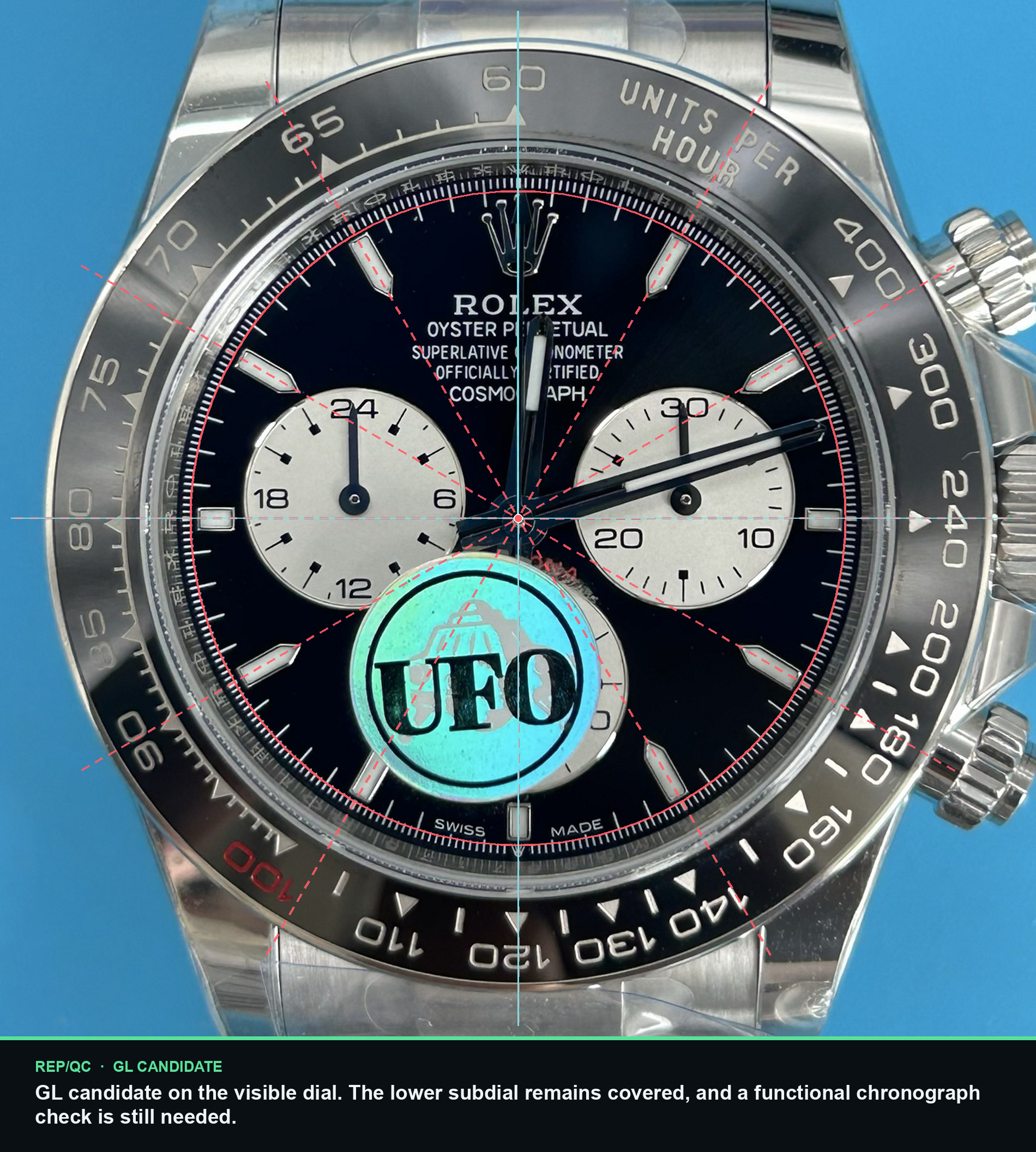 UFO Daytona · VS967175 dial alignment summary