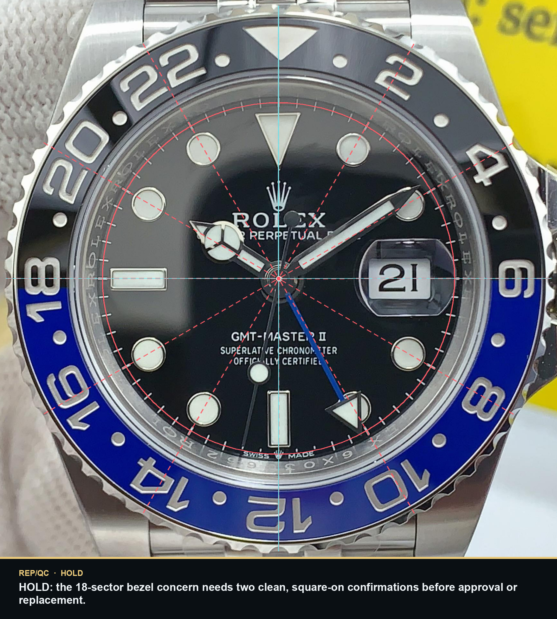 VSF GMT-Master II Batgirl · bezel 18 review dial alignment summary