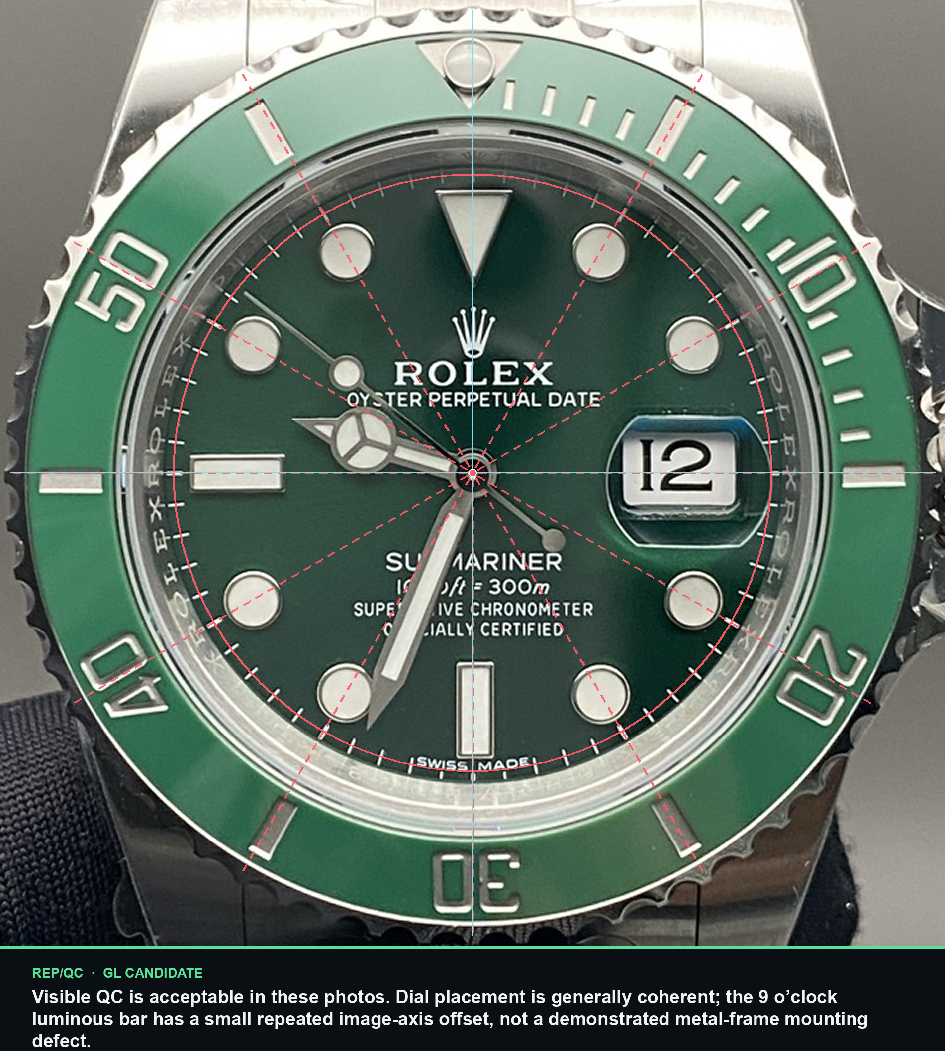 VSF 116610LV “Hulk” · 7399-915-1 dial alignment summary